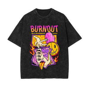 Burn Out Stone Wash Graphic Tee-INNBLAC Fashion Apparel