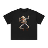 Skeleton Cowboy Graphic Tee-INNBLAC Fashion Apparel