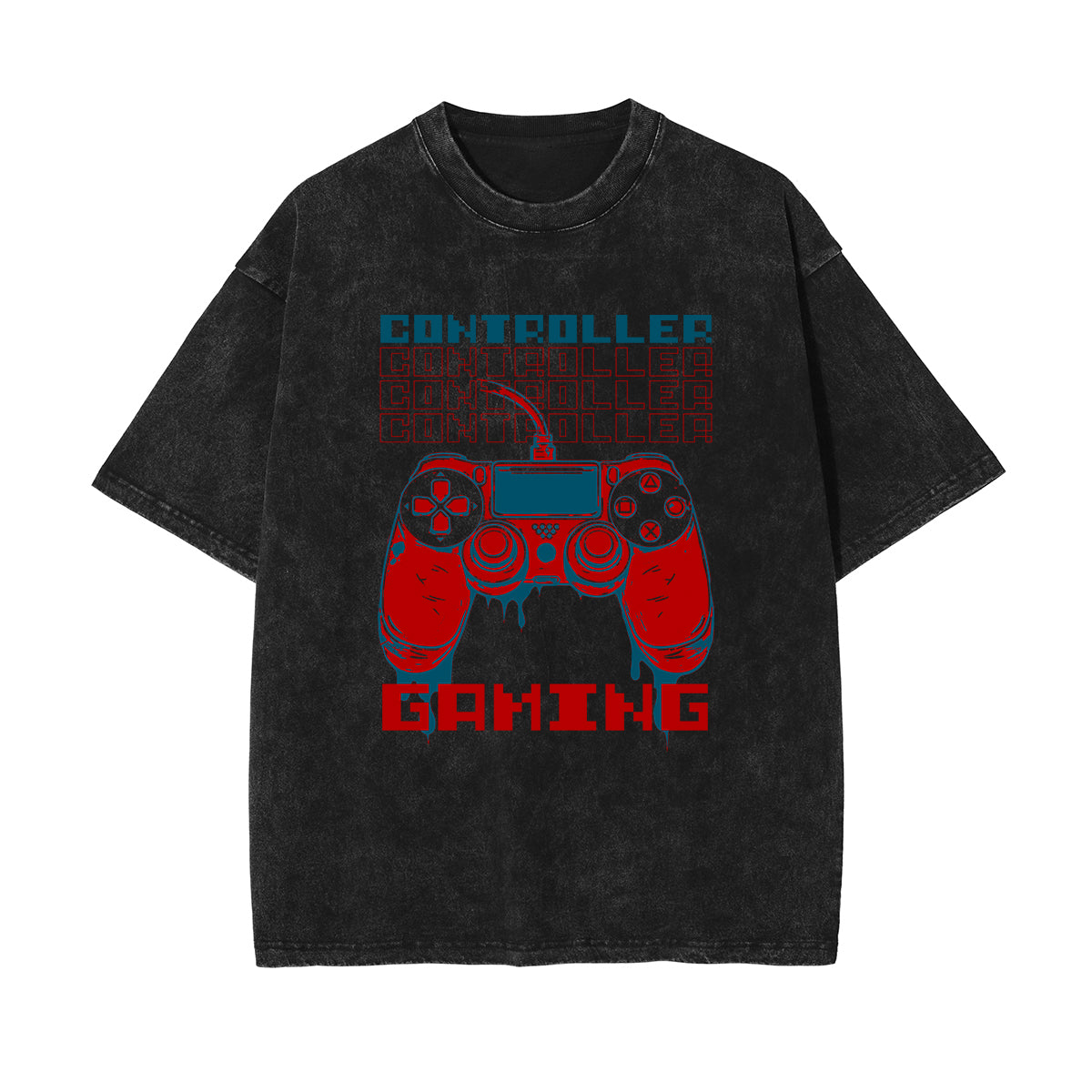 Controller Gaming Stone Wash Graphic Tee-INNBLAC Fashion Apparel