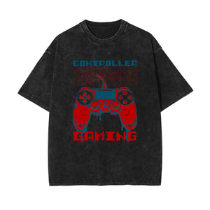 Controller Gaming Stone Wash Graphic Tee-INNBLAC Fashion Apparel