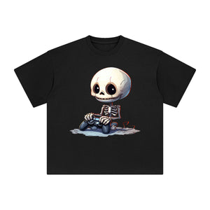 Cute Skeleton Gaming Graphic Tee-INNBLAC Fashion Apparel