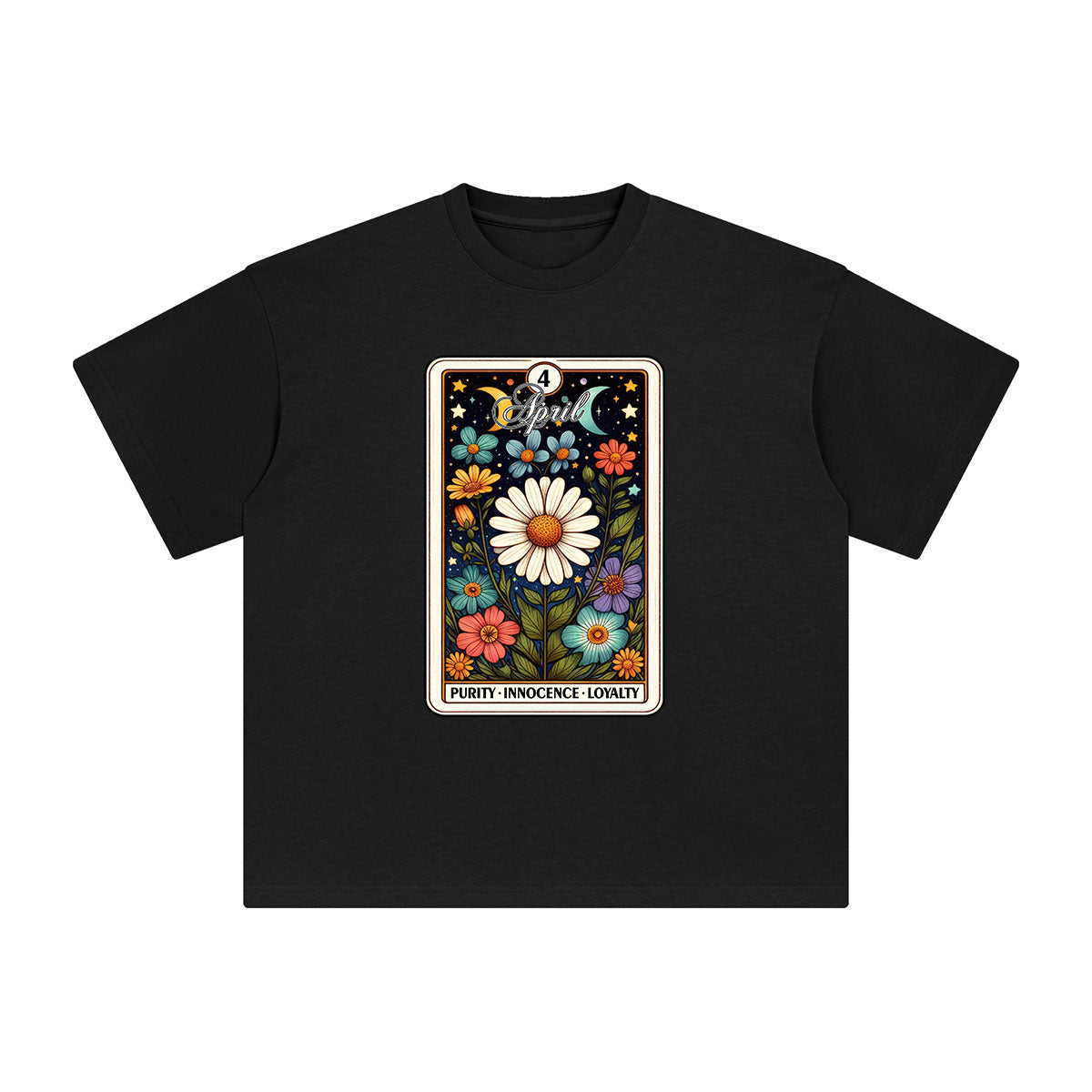 April Daisy Card Graphic Tee-INNBLAC Fashion Apparel