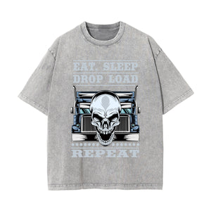 Eat Sleep Drop Load Graphic Tee-INNBLAC Fashion Apparel