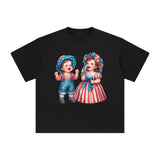 American Boy & Girl Graphic Tee-INNBLAC Fashion Apparel