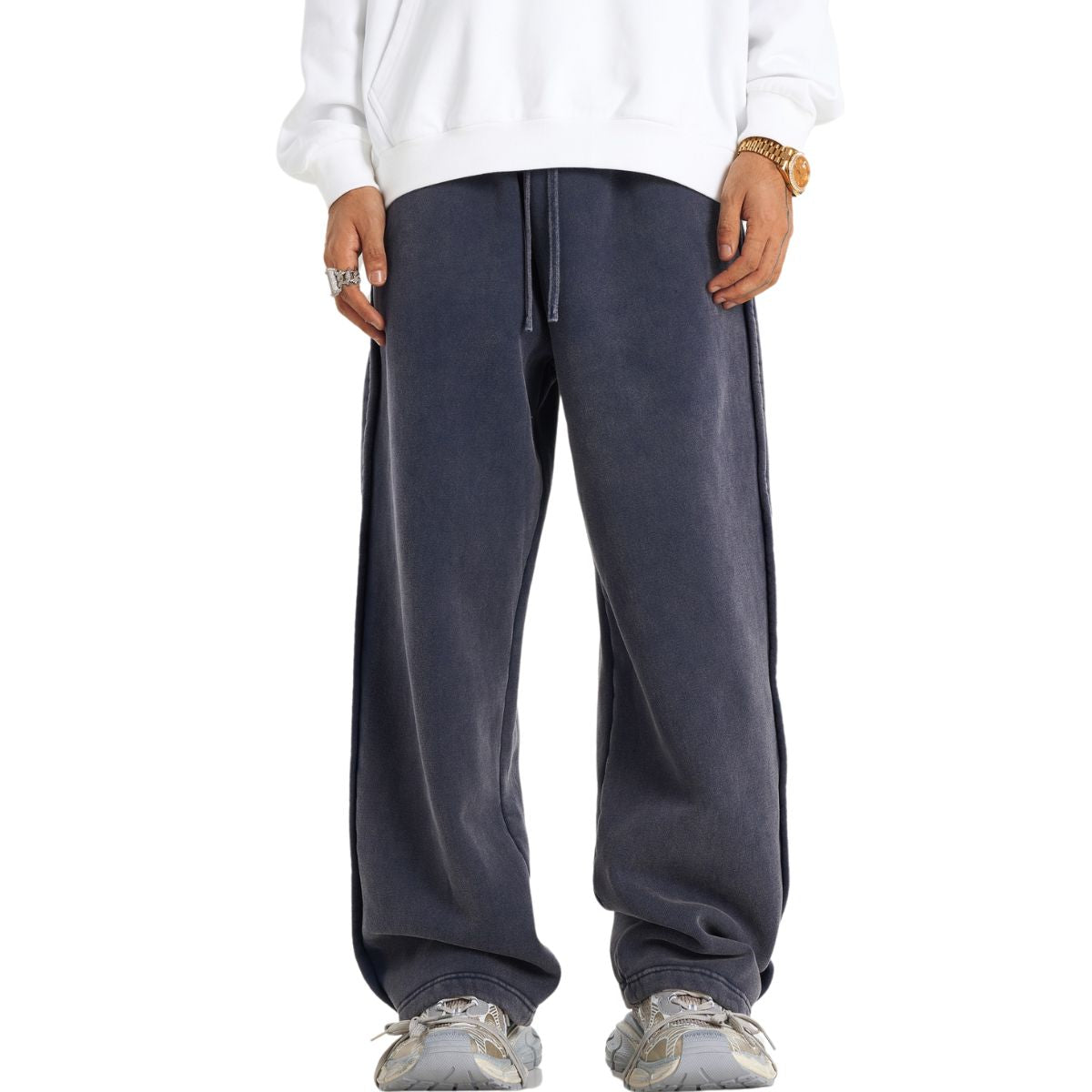 Men's Solid Color Baggy Sweatpants-INNBLAC Fashion Apparel