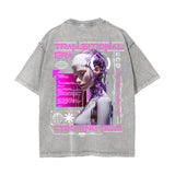 Streetwear Chrome Effect Graphic Tee-INNBLAC Fashion Apparel