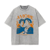 Amore Streetwear Stone Wash Graphic Tee-INNBLAC Fashion Apparel