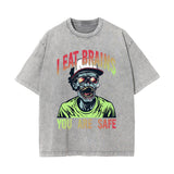 I Eat Brains You Are Safe Graphic Tee-INNBLAC Fashion Apparel