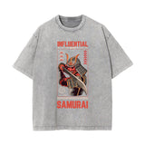 Influential Samurai Graphic Washed Tee-INNBLAC Fashion Apparel