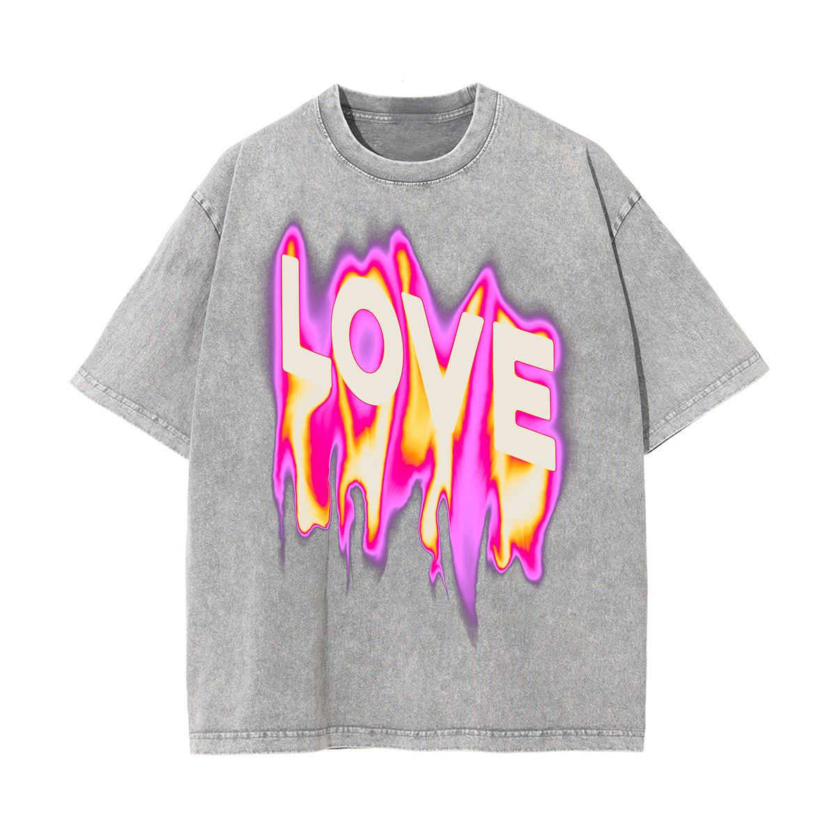 Love Streetwear Graphic Stone Wash Tee-INNBLAC Fashion Apparel