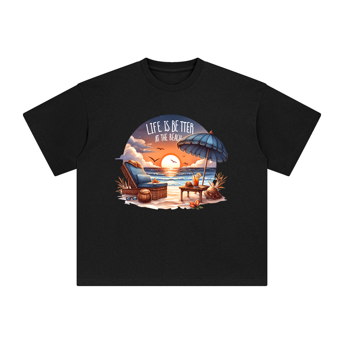 Beach Sunset Graphic Tee-INNBLAC Fashion Apparel