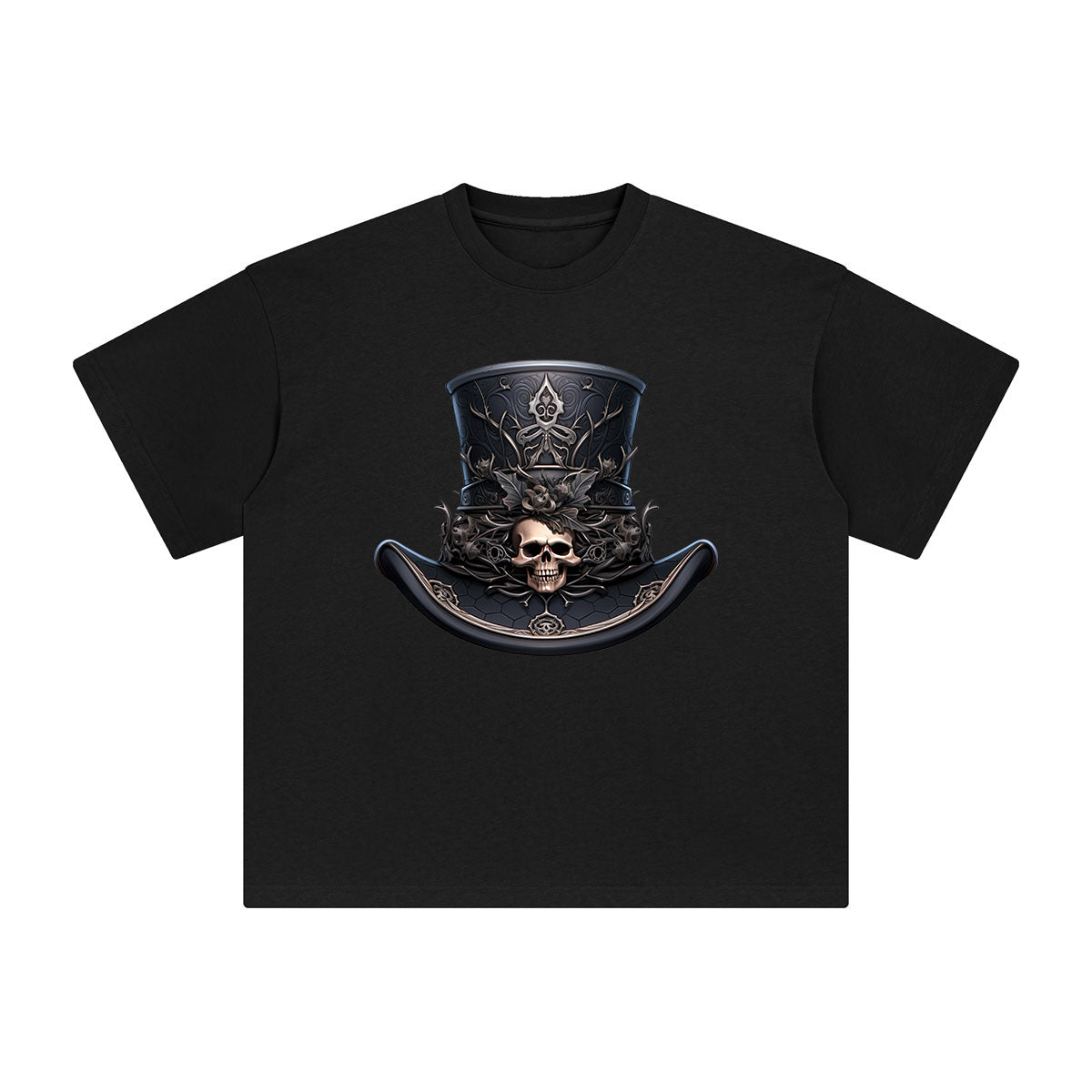 Skull Hat Graphic Tee-INNBLAC Fashion Apparel