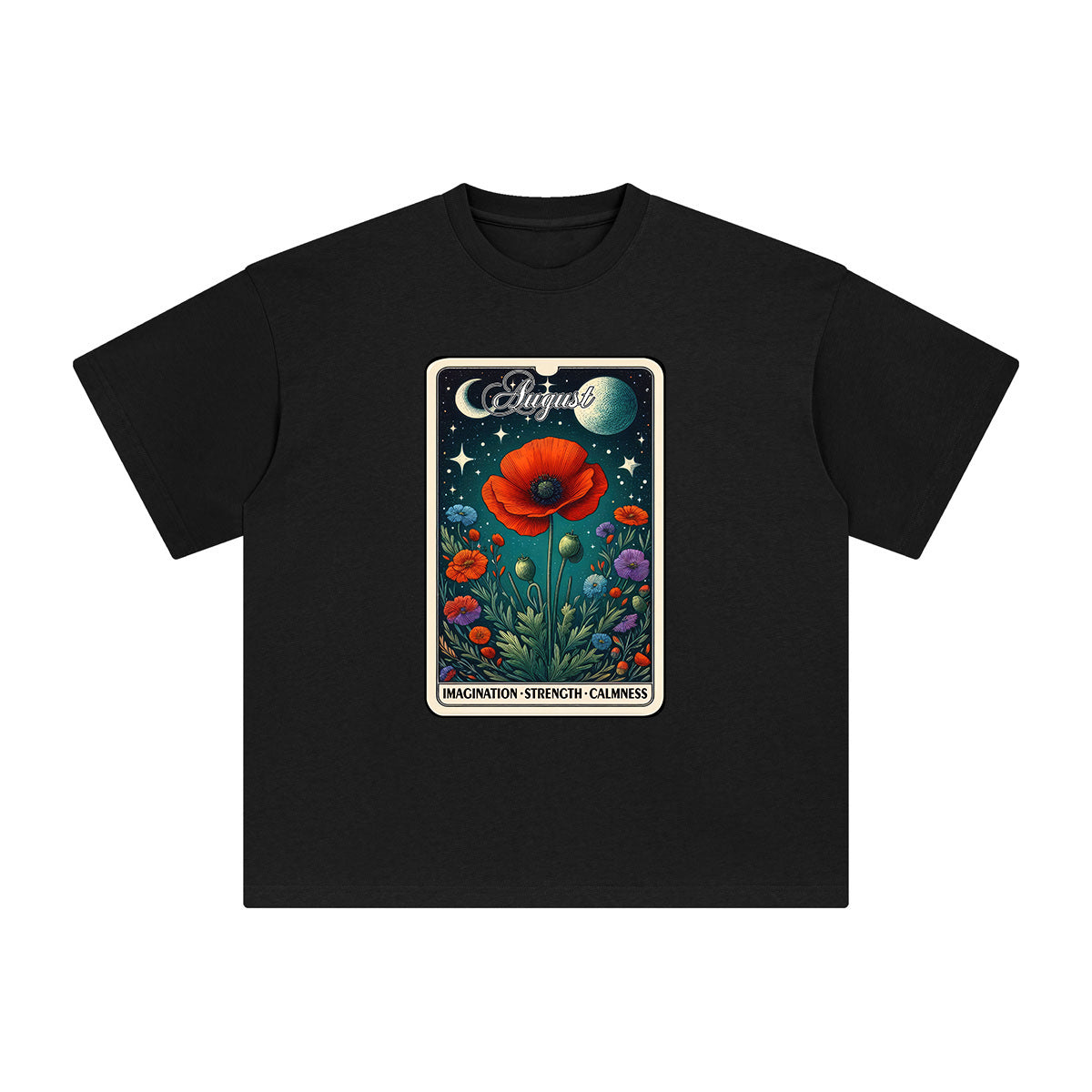 August Poppy Card Graphic Tee-INNBLAC Fashion Apparel