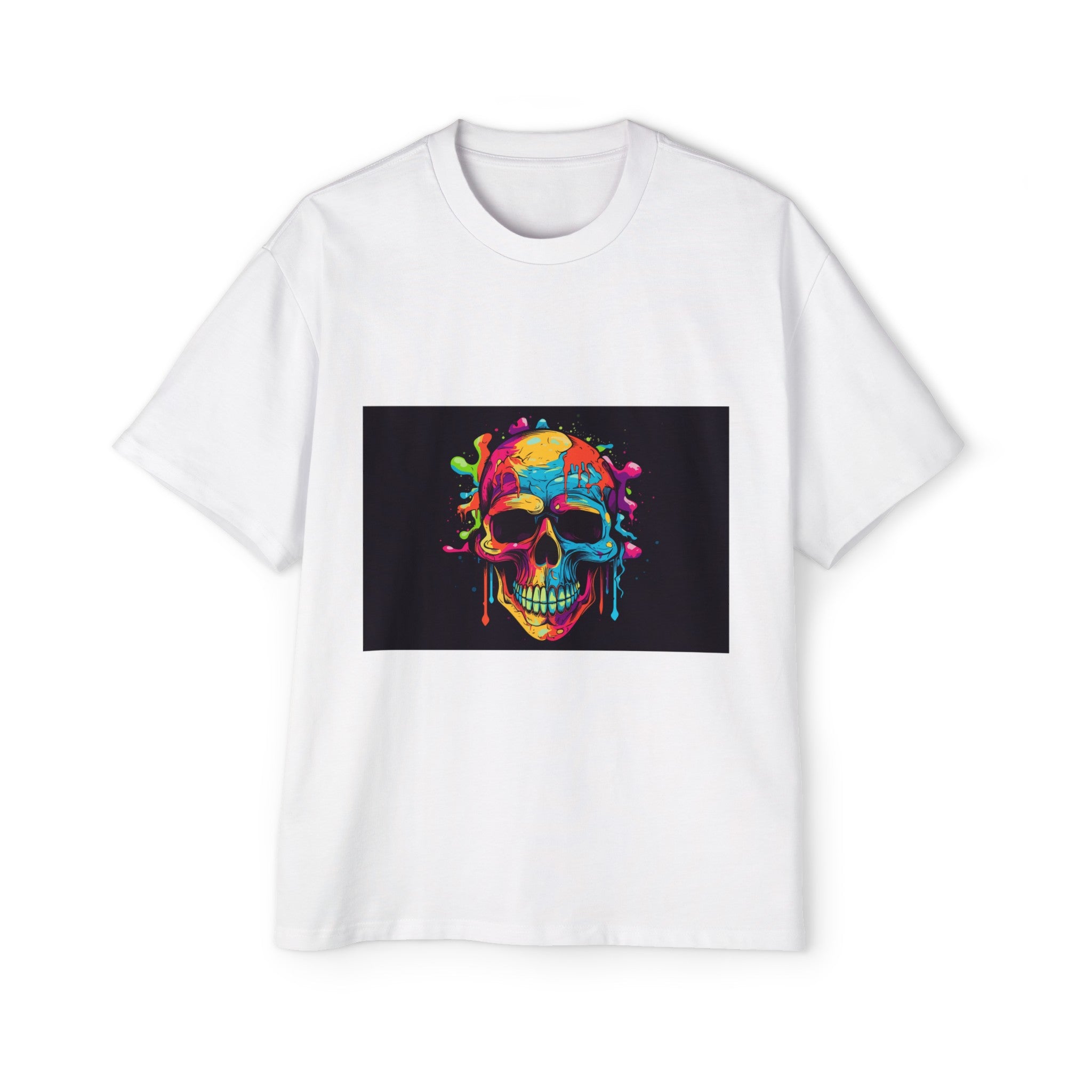 Colorful Skull Graphic Tee-INNBLAC Fashion Apparel