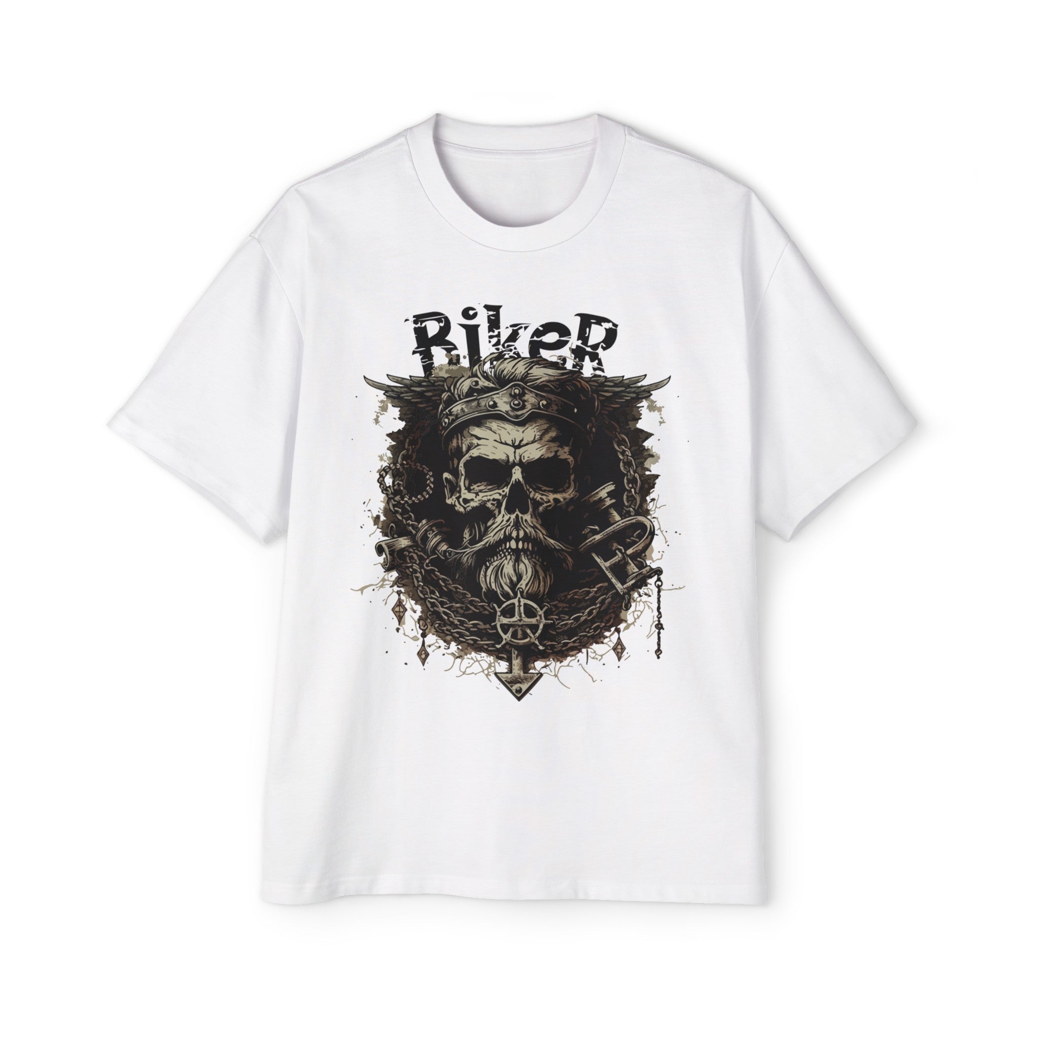 Skull Biker Graphic Tee-INNBLAC Fashion Apparel