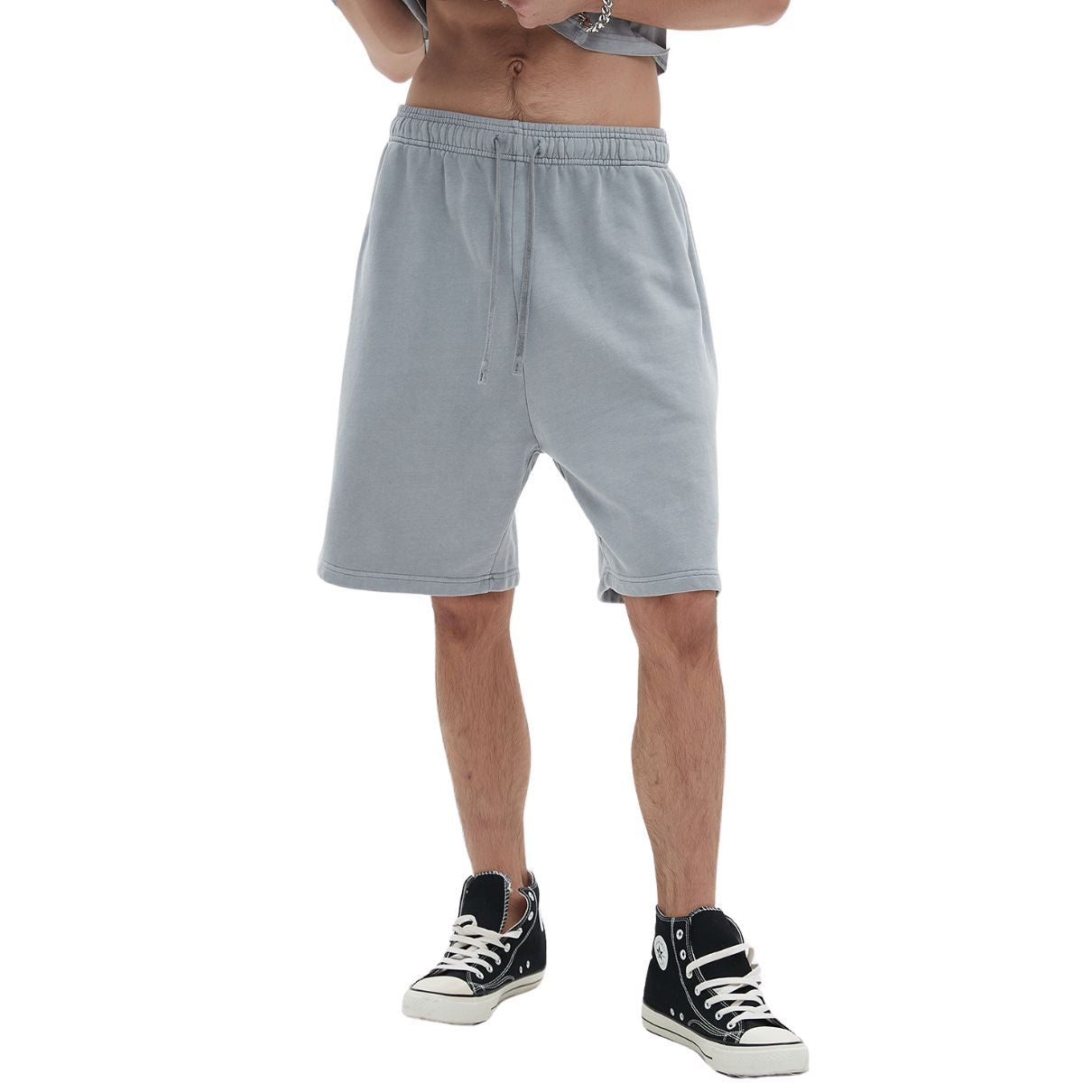 Stone Wash Thick Cotton Shorts-INNBLAC Fashion Apparel