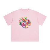 Flower Beach Slippers Comic Graphic Tee-INNBLAC Fashion Apparel