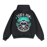 Death Row Street Punk Double Slider Zip Hoodie-INNBLAC Fashion Apparel