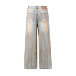 Muddy Washed Wide Leg Jeans-INNBLAC Fashion Apparel