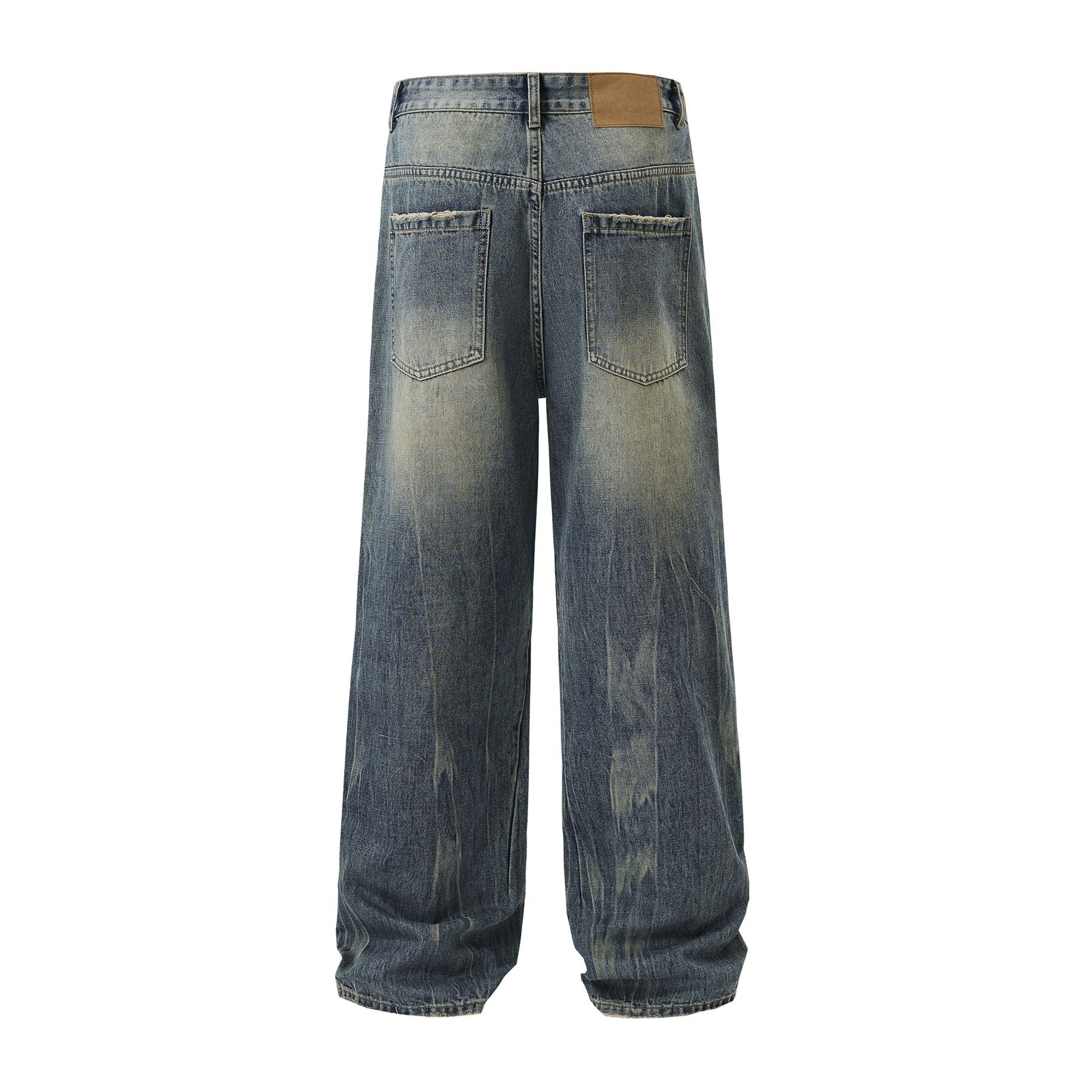 Washed Faded Baggy Denim Pants-INNBLAC Fashion Apparel