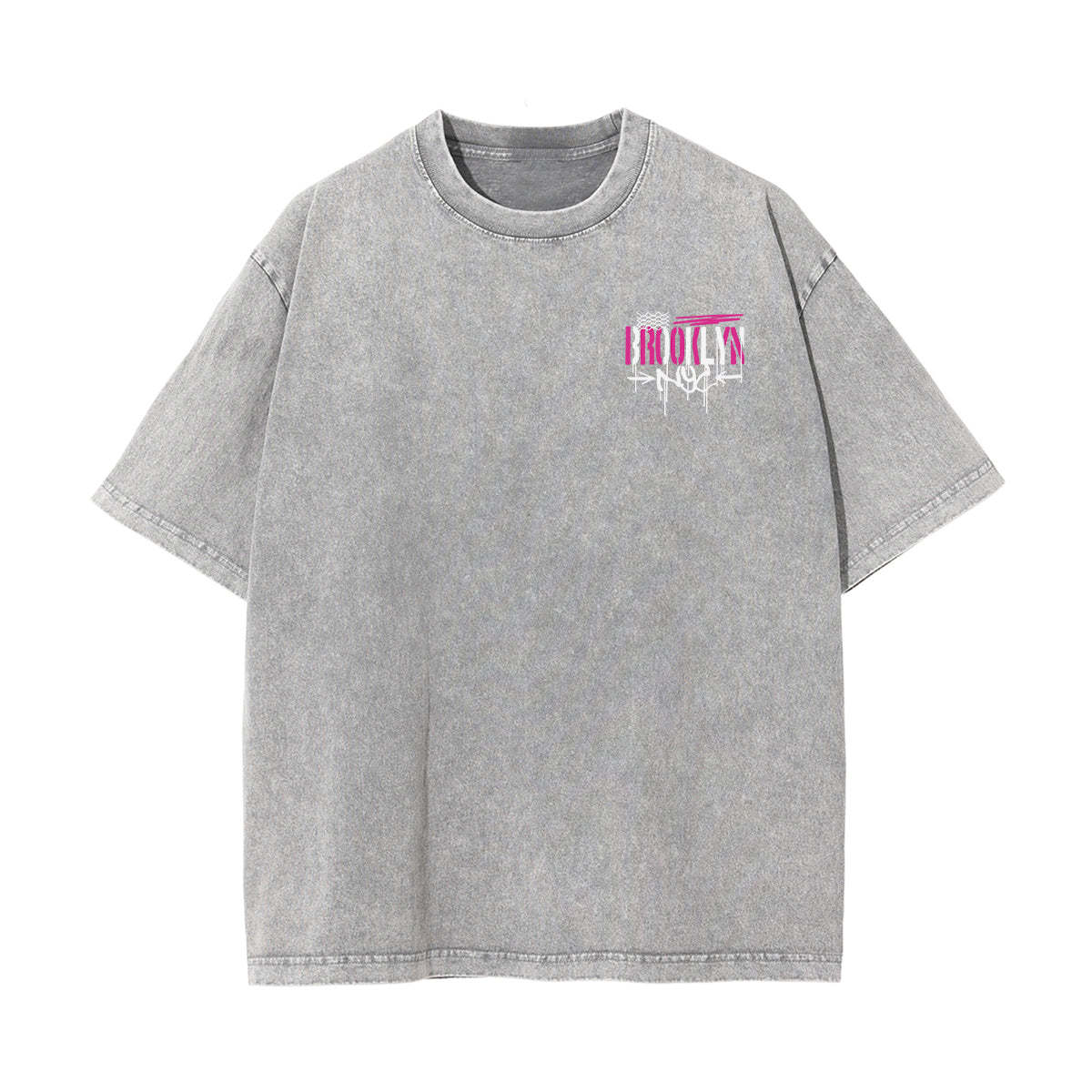 Brooklyn Graffiti Stone Wash Graphic Tee-INNBLAC Fashion Apparel