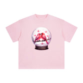 Valentine Birds Globe Graphic Tee-INNBLAC Fashion Apparel