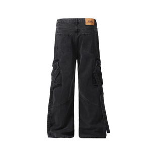 Heavyweight Bootcut Cargo Jeans-INNBLAC Fashion Apparel