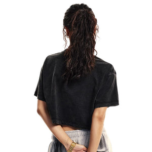 Frayed Edge Retro Baggy Fit Crop Top-INNBLAC Fashion Apparel