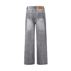 Relaxed Fit Wash Denim Gray Jeans-INNBLAC Fashion Apparel