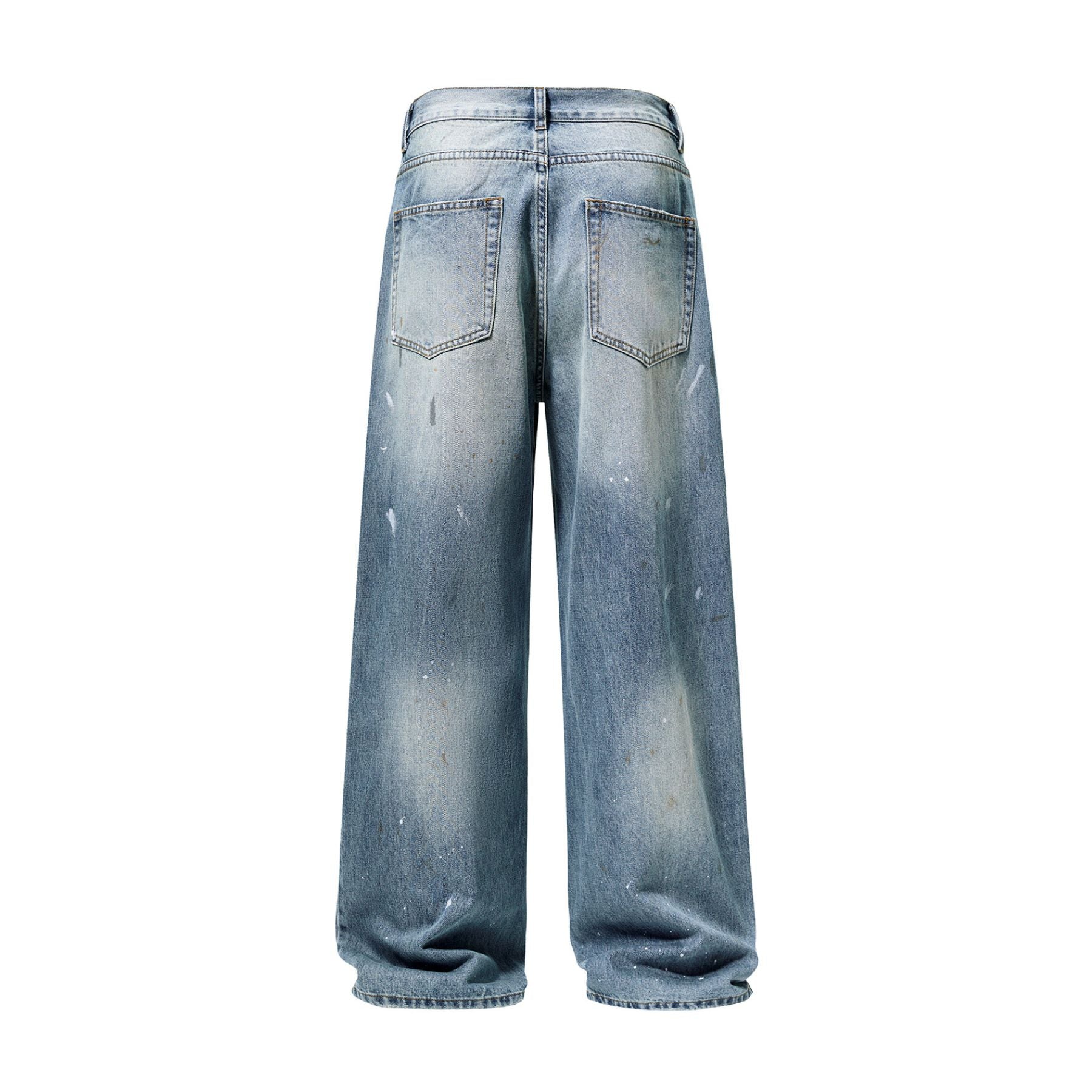 Paint Spattered Straight Leg Jeans-INNBLAC Fashion Apparel