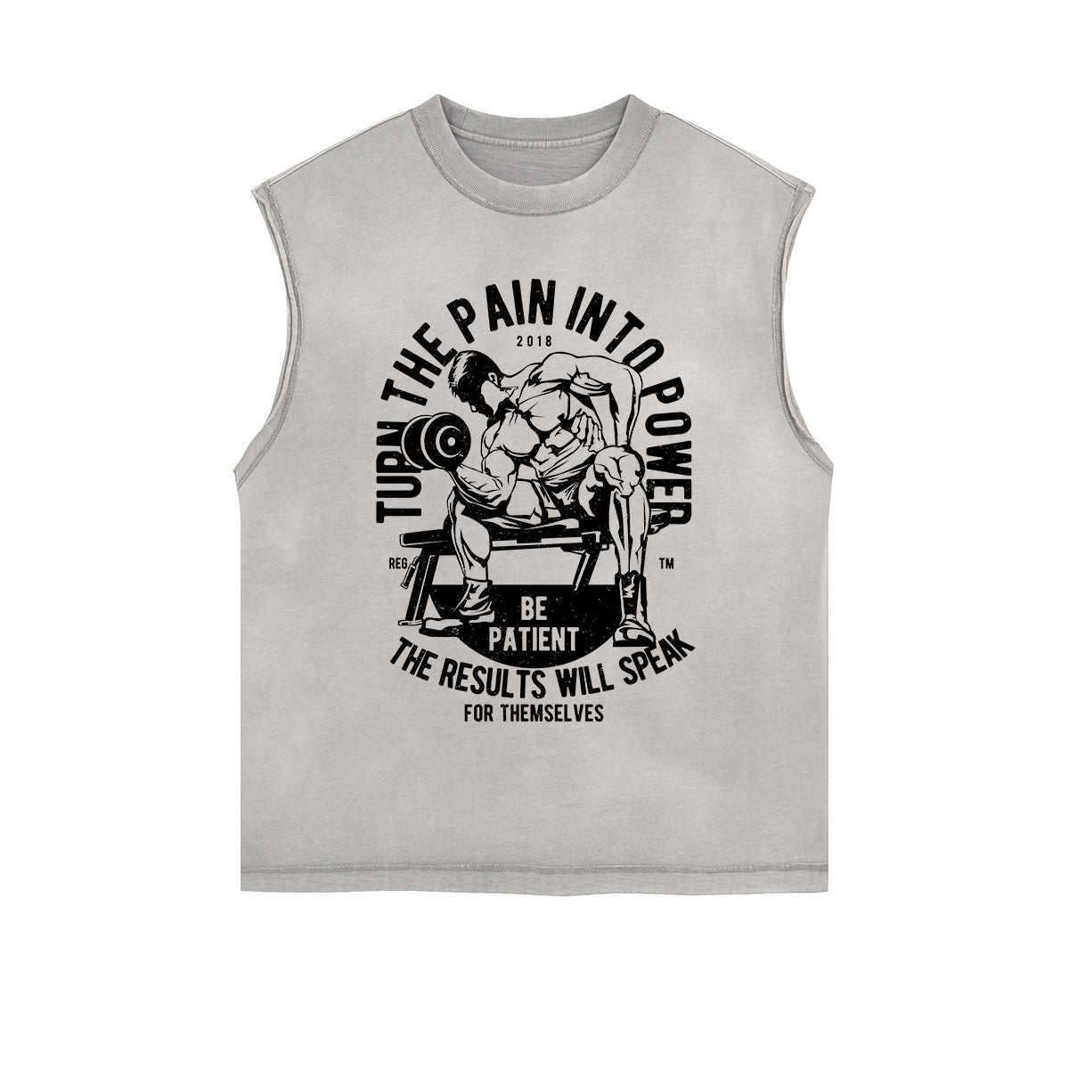 Turn The Pain Into Power Cutoff Graphic Tee-INNBLAC Fashion Apparel