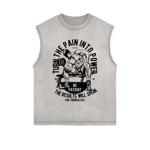 Turn The Pain Into Power Cutoff Graphic Tee-INNBLAC Fashion Apparel