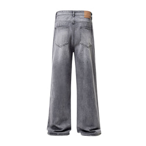 Ink Splatter Gray Bootcut Jeans-INNBLAC Fashion Apparel