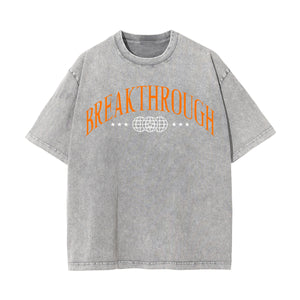 Breakthrough Streetwear Stone Wash Graphic Tee-INNBLAC Fashion Apparel