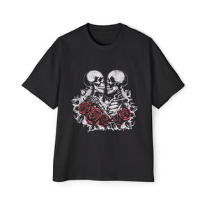 Skeletons Roses Love Valentine Graphic Tee-INNBLAC Fashion Apparel