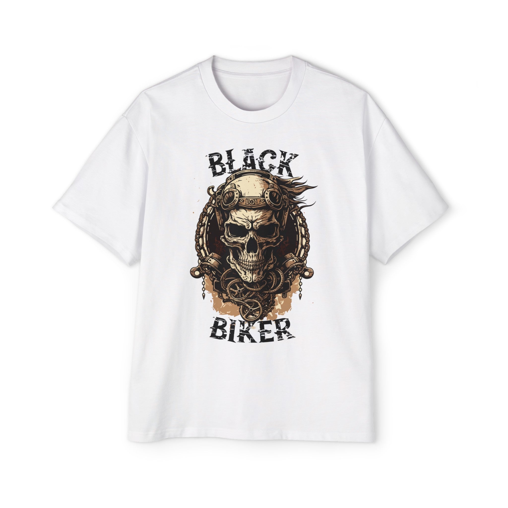 Skull Black Biker Graphic Tee-INNBLAC Fashion Apparel