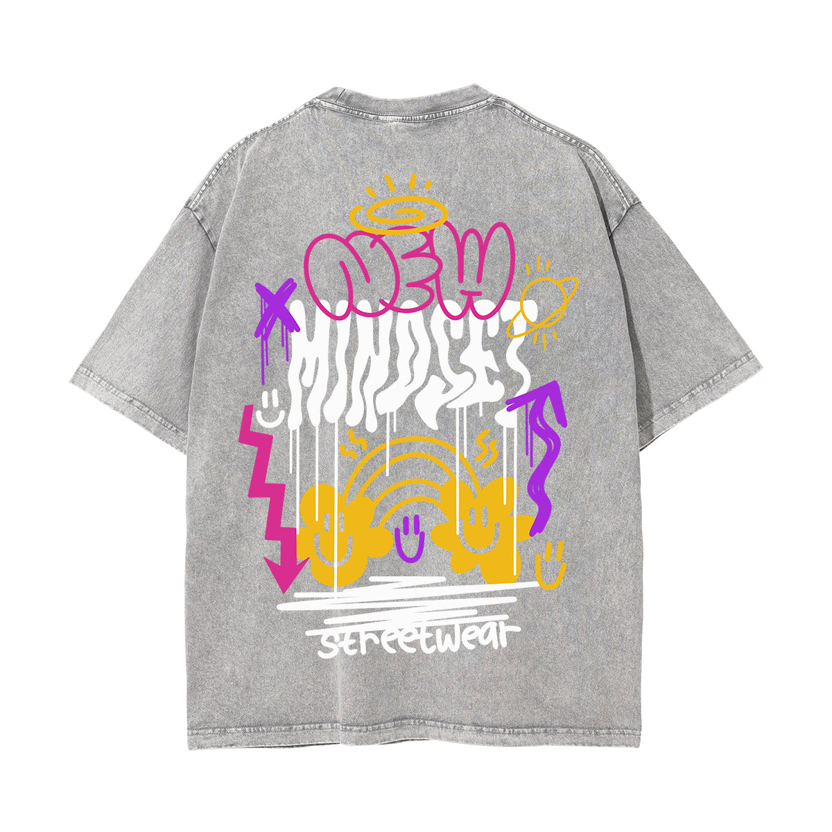 New Mindset Graffiti Washed Tee-INNBLAC Fashion Apparel