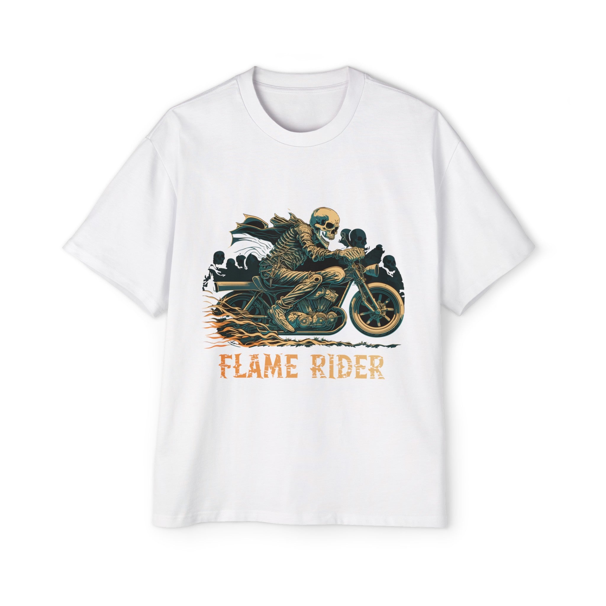 Skeleton Flame Rider Graphic Tee-INNBLAC Fashion Apparel