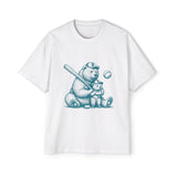 Bear Mom & Baby Playing Baseball Graphic Tee-INNBLAC Fashion Apparel