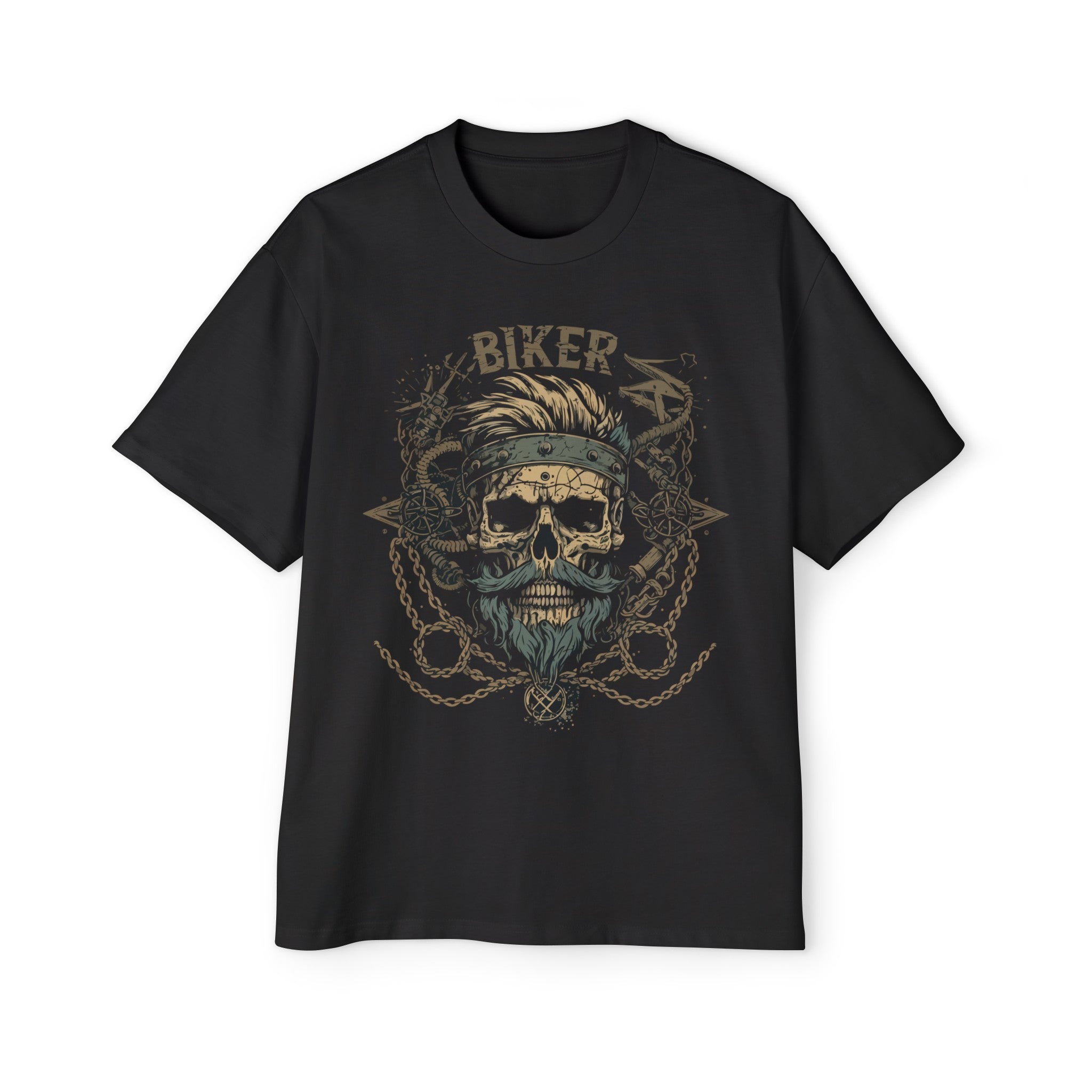 Skull Biker Graphic Tee-INNBLAC Fashion Apparel