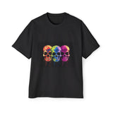 Colorful Skulls Graphic Tee-INNBLAC Fashion Apparel