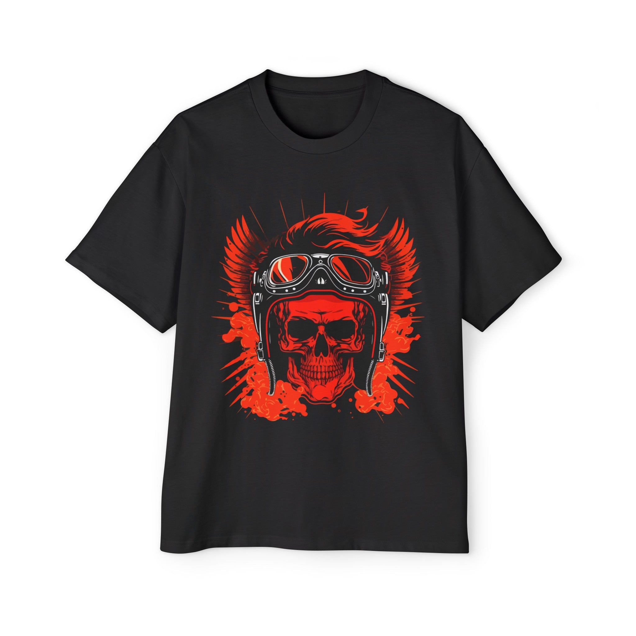 Skull Biker Graphic Tee-INNBLAC Fashion Apparel