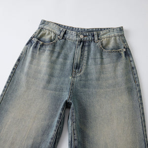 Washed Faded Baggy Denim Pants-INNBLAC Fashion Apparel