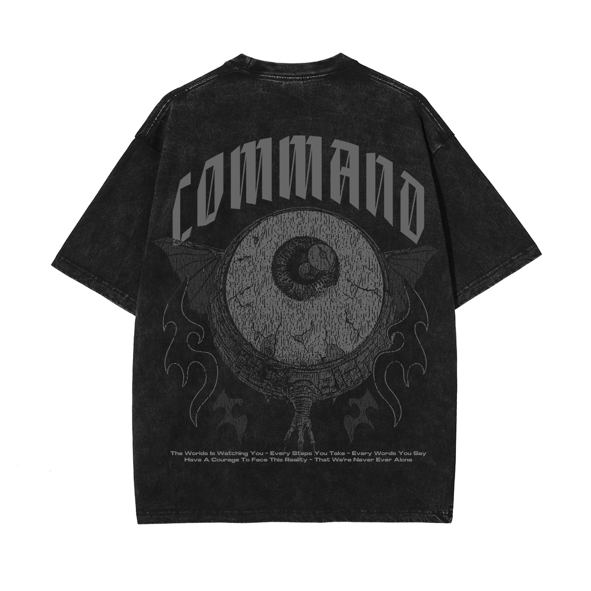 Command Streetwear Stone Wash Graphic Tee-INNBLAC Fashion Apparel