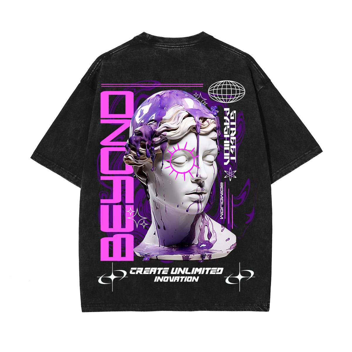 Greek Statue Melted Streetwear Graphic Tee-INNBLAC Fashion Apparel