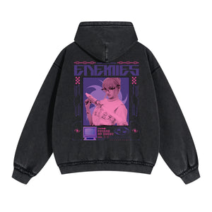 Enemies Y2k Streetwear Double Slider Zip Hoodie-INNBLAC Fashion Apparel