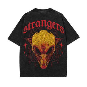 Strangers Streetwear Graphic Stone Wash Tee-INNBLAC Fashion Apparel