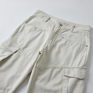 Beige Baggy Cargo Pants-INNBLAC Fashion Apparel