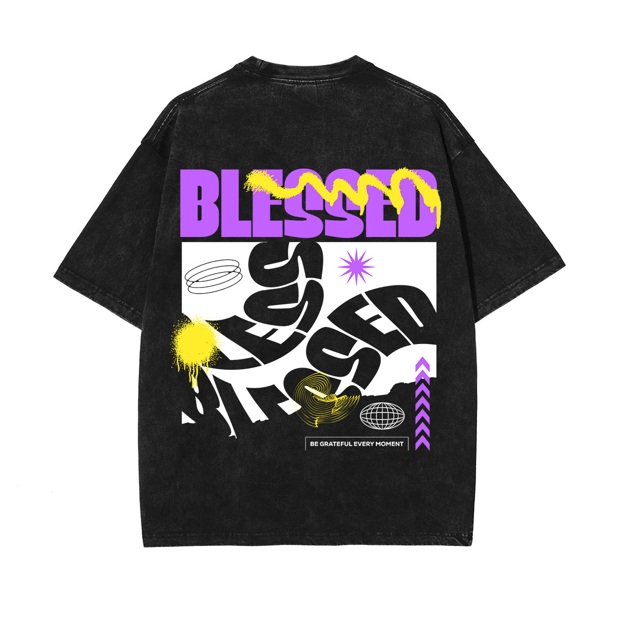 Blessed Streetwear Graphic Washed Tee-INNBLAC Fashion Apparel