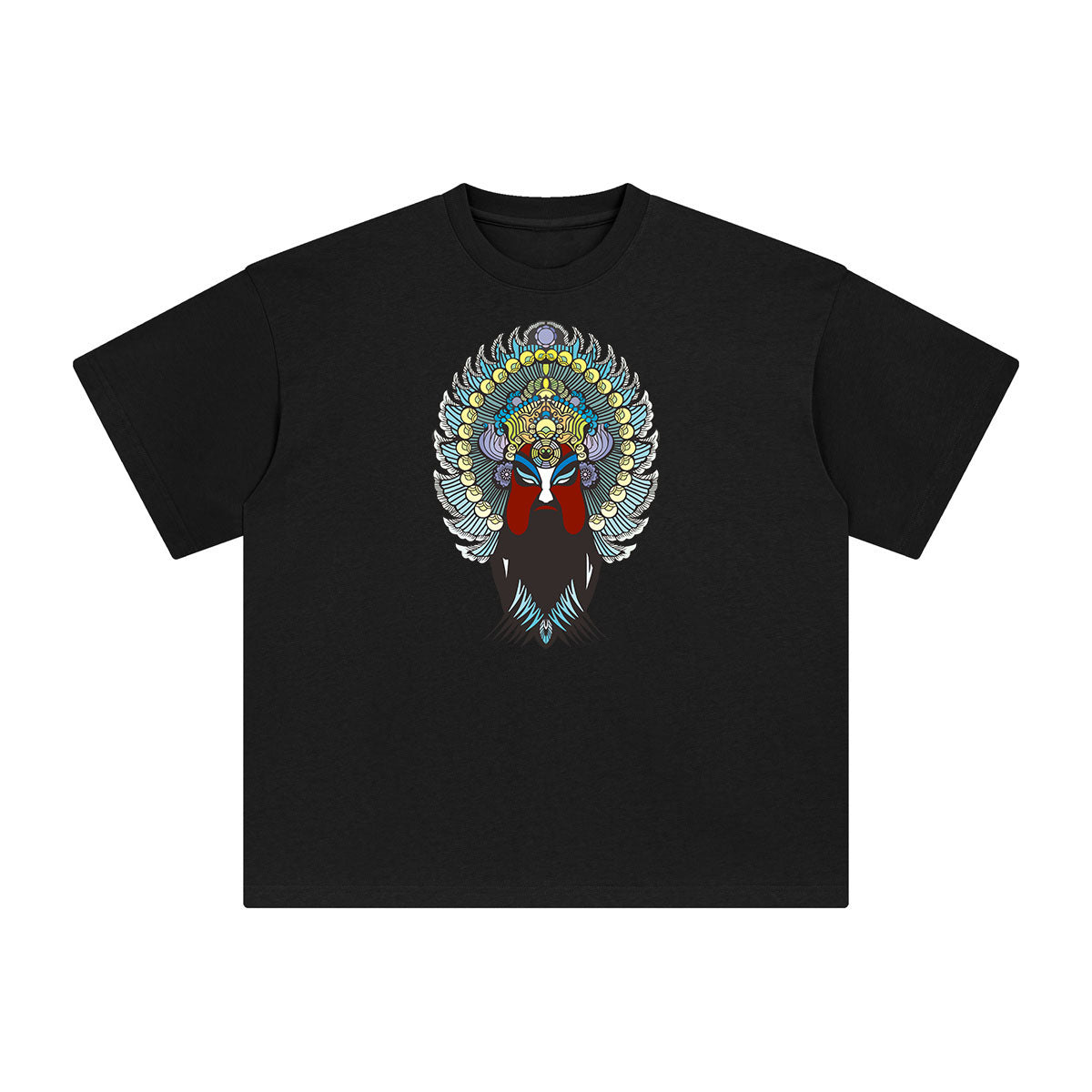 Gorgeous Peking Opera Masks Graphic Tee-INNBLAC Fashion Apparel